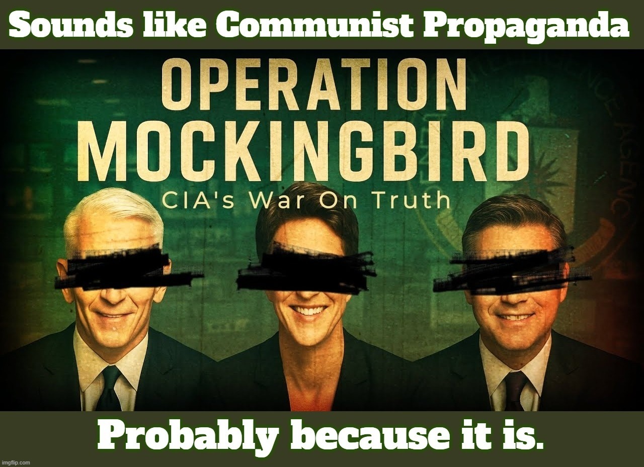 Operation Mockingbird: Sounds like communist propaganda. | image tagged in cia,sounds like communist propaganda,cnn fake news,government corruption,big government,media bias | made w/ Imgflip meme maker