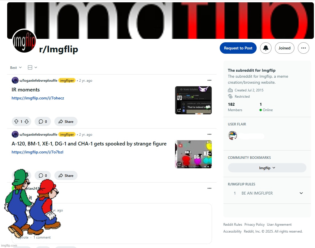 the Bros. (too lazy to get tm thing) decide to go to reddit. #1 upvoted comment decides what happens to the Bros. | made w/ Imgflip meme maker