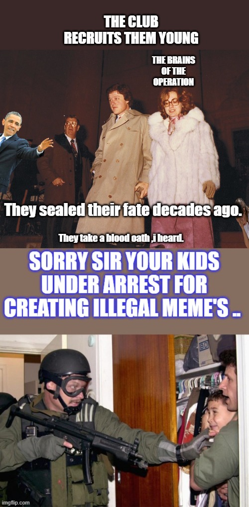 They're recruiting sellout Young POC of color AOC CROCKETT hundreds of them on THE CLUBS bench | THE CLUB RECRUITS THEM YOUNG; THE BRAINS OF THE OPERATION; They sealed their fate decades ago. They take a blood oath ,i heard. | made w/ Imgflip meme maker