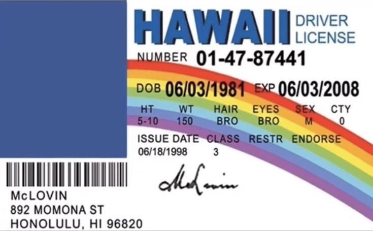 hawai drivers license Blank Meme Template