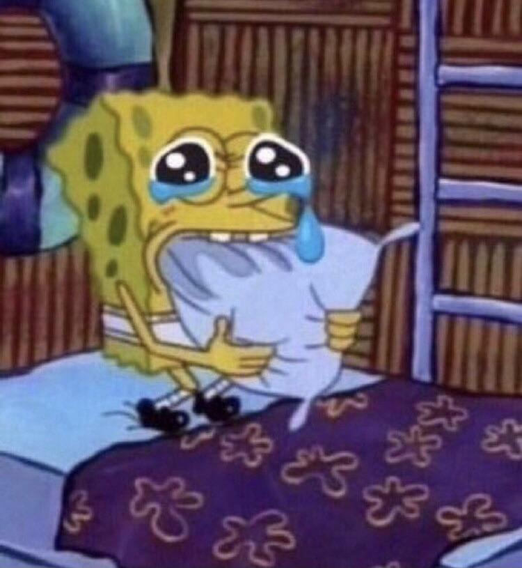 Sponge bob eating pillow Blank Meme Template