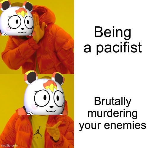 Flavor Frenzy Meme lol (Candy Corn is so OP :D) | Being a pacifist; Brutally murdering your enemies | image tagged in memes,drake hotline bling | made w/ Imgflip meme maker