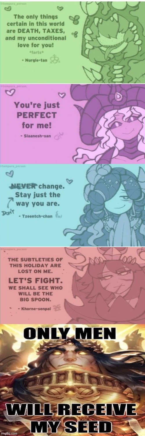 ANOTHER UNDOUTABLE W FOR THE GOAT EMPEROR OF MANKIND | image tagged in memes,shitpost,warhammer40k,imperium of mankind,jojo | made w/ Imgflip meme maker