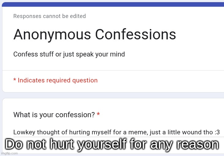 Do not hurt yourself for any reason | made w/ Imgflip meme maker