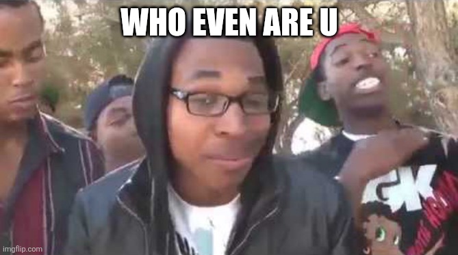 I'm about to end this man's whole career | WHO EVEN ARE U | image tagged in i'm about to end this man's whole career | made w/ Imgflip meme maker