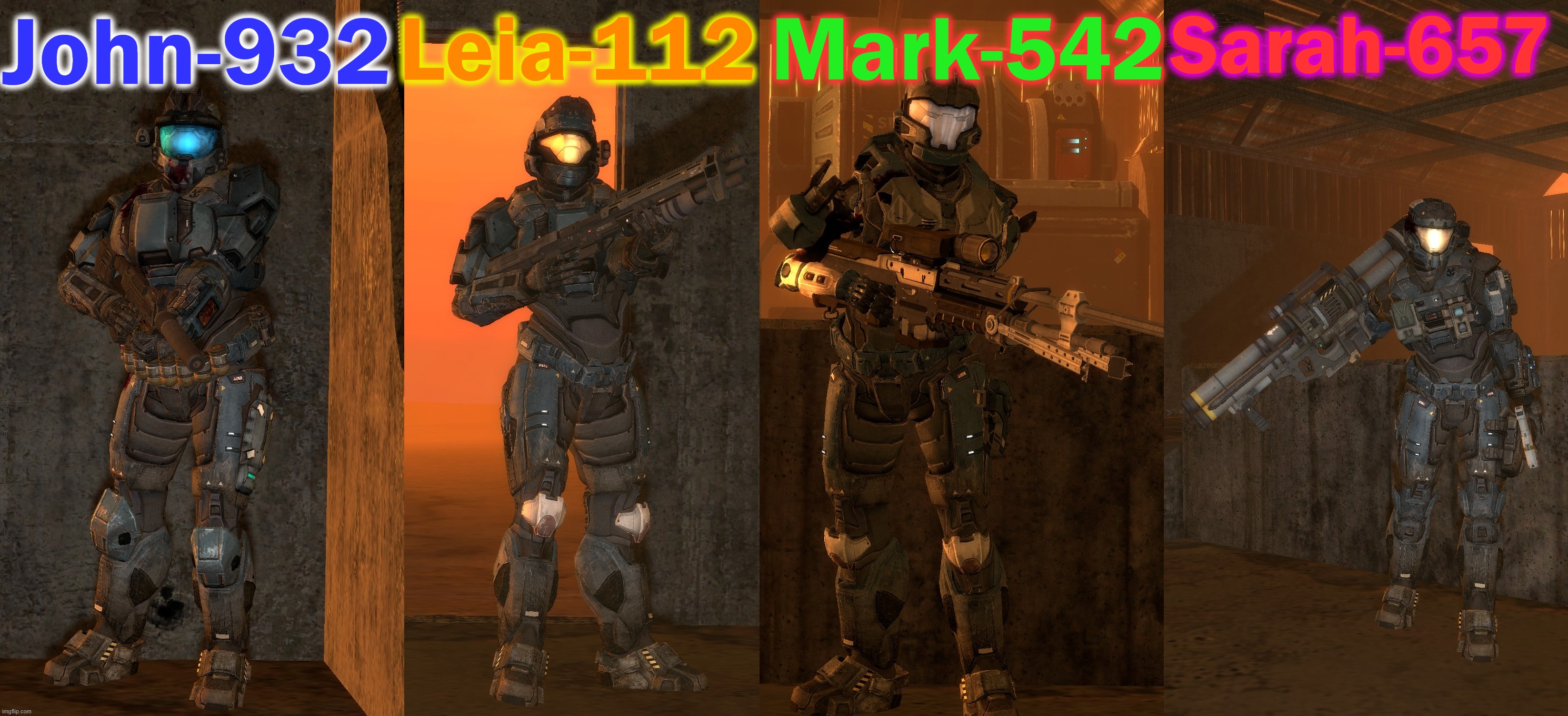 :P | John-932; Leia-112; Mark-542; Sarah-657 | made w/ Imgflip meme maker