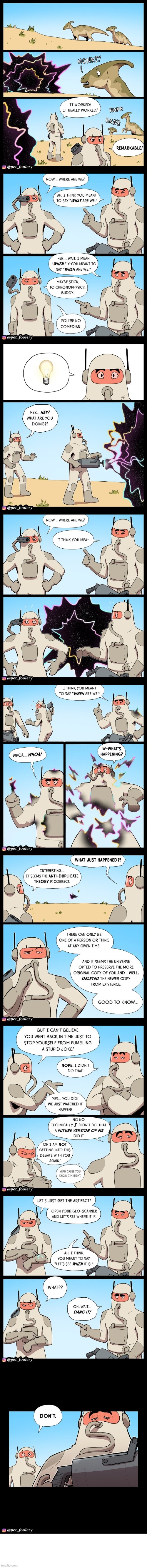 image tagged in time travel,time travelers,joke,messed up,duplicate,lol | made w/ Imgflip meme maker
