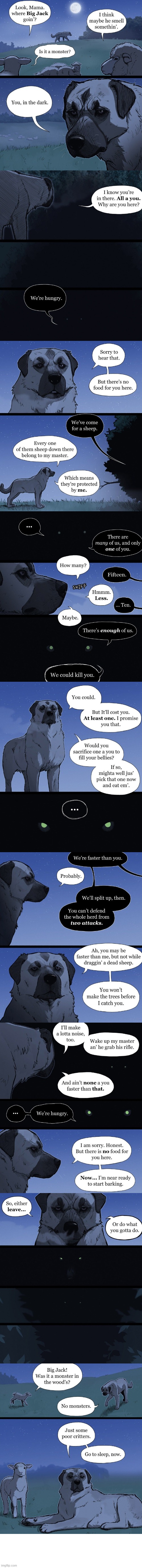 I think this is one of Ben's best comics ever! | image tagged in dog,big,jack,sheep,wolves,protector | made w/ Imgflip meme maker