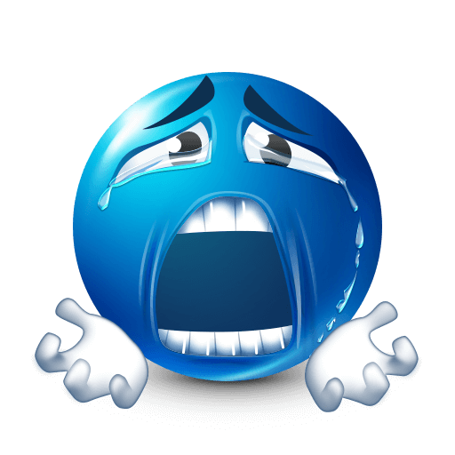 Blue Crying Face Emoji Meme Template