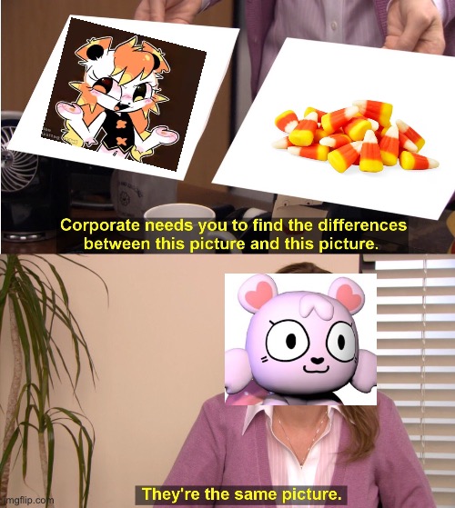 POV: Candy Corn gets mistaken as “candy corn” again XD | image tagged in memes,they're the same picture,candy corn,cupcake,roblox | made w/ Imgflip meme maker