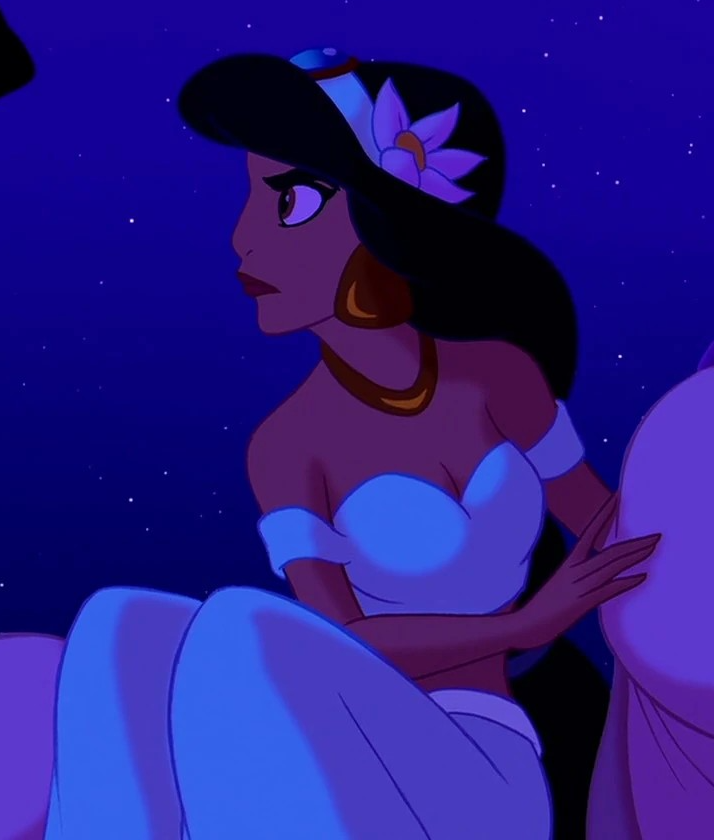 Princess Jasmine Wearing a Flower Blank Meme Template