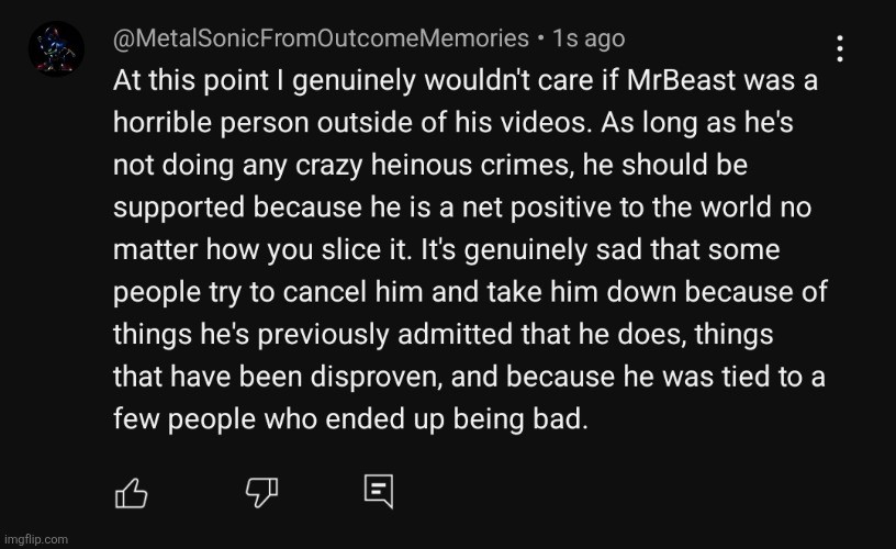 Comment on a MrBeast post I made | made w/ Imgflip meme maker