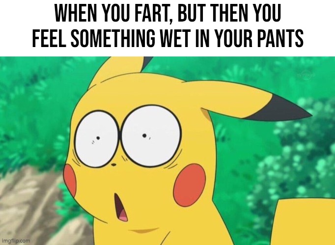 Oh sh*t... | When you fart, but then you feel something wet in your pants | image tagged in fart,wet | made w/ Imgflip meme maker