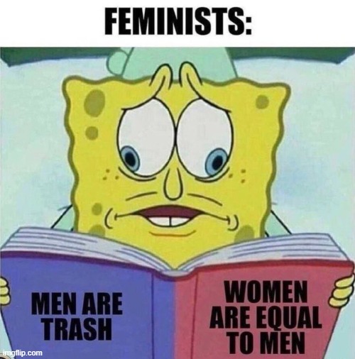 Feminism...it doesn't have to make sense. | image tagged in haters gonna hate,feminists,let the hate flow through you,men,target practice,angry | made w/ Imgflip meme maker