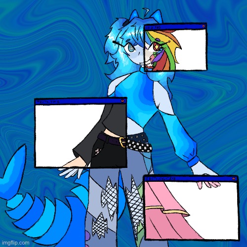 silly drawing of my friends roblox avatar & oc ^^ | image tagged in drawing,roblox,original character | made w/ Imgflip meme maker