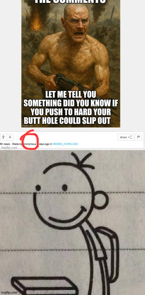 He deleted XDDD | image tagged in noseless greg | made w/ Imgflip meme maker