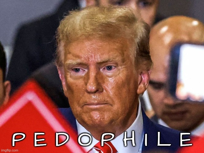 Pedophile | P E D O P H I L E | image tagged in trump,gop,maga,nazi,fascist,pedophile | made w/ Imgflip meme maker