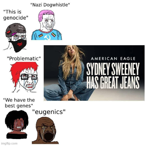 It's a mental disorder for sure | image tagged in tremendous lefty meltdown,over jeans ad | made w/ Imgflip meme maker