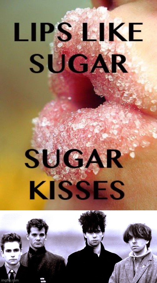 Echo & The Bunnymen classic… | image tagged in post modern,echo and the bunnymen,lips like sugar,sugar kisses | made w/ Imgflip meme maker