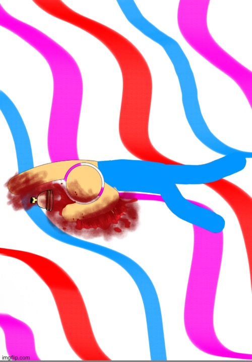 He dead :/ | image tagged in 007n7,forsaken,fanart,gore | made w/ Imgflip meme maker