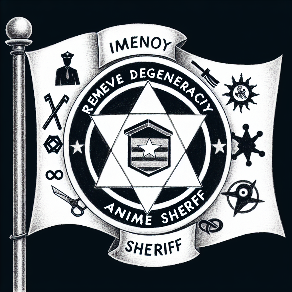 Remover of degeneracy from anime sheriff movement flag Blank Meme Template