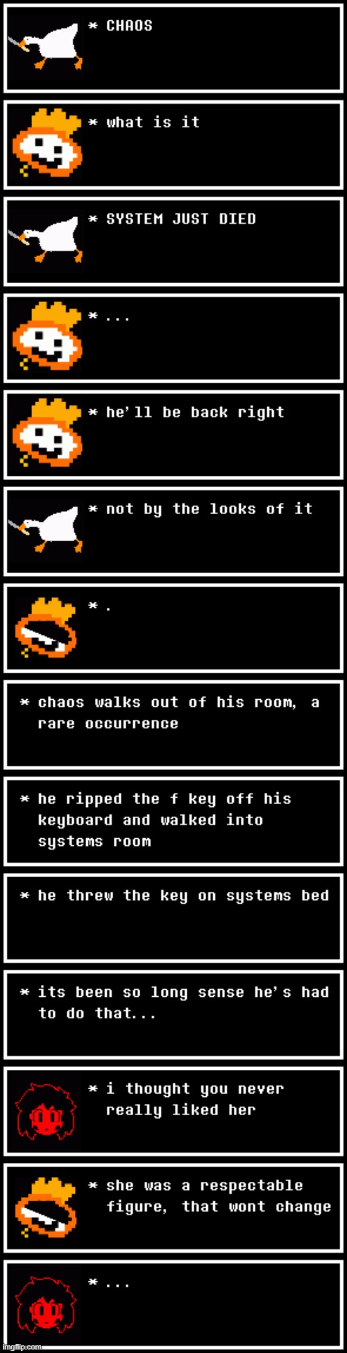chaos's origins (extra take #2) [yes i never really liked system but that doesnt mean i should be happy] | made w/ Imgflip meme maker