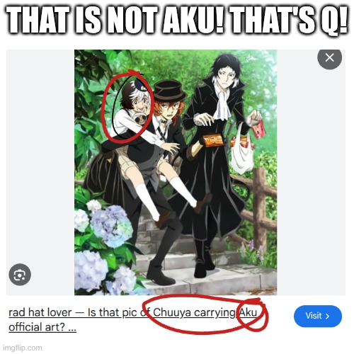 THAT IS NOT AKU! THAT'S Q! | image tagged in bsd | made w/ Imgflip meme maker