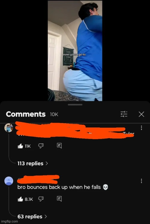 image tagged in butt,thicc,fall,bounce | made w/ Imgflip meme maker