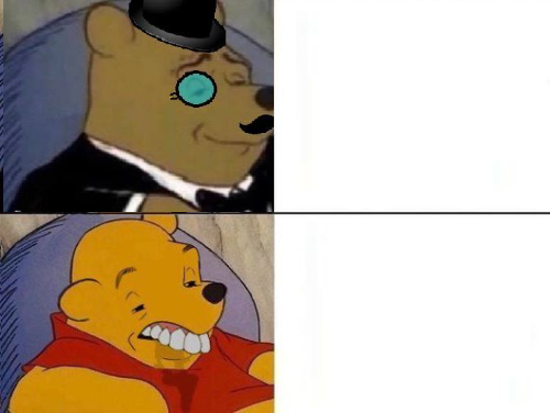 Fancy and idiot Winnie the pooh Blank Meme Template