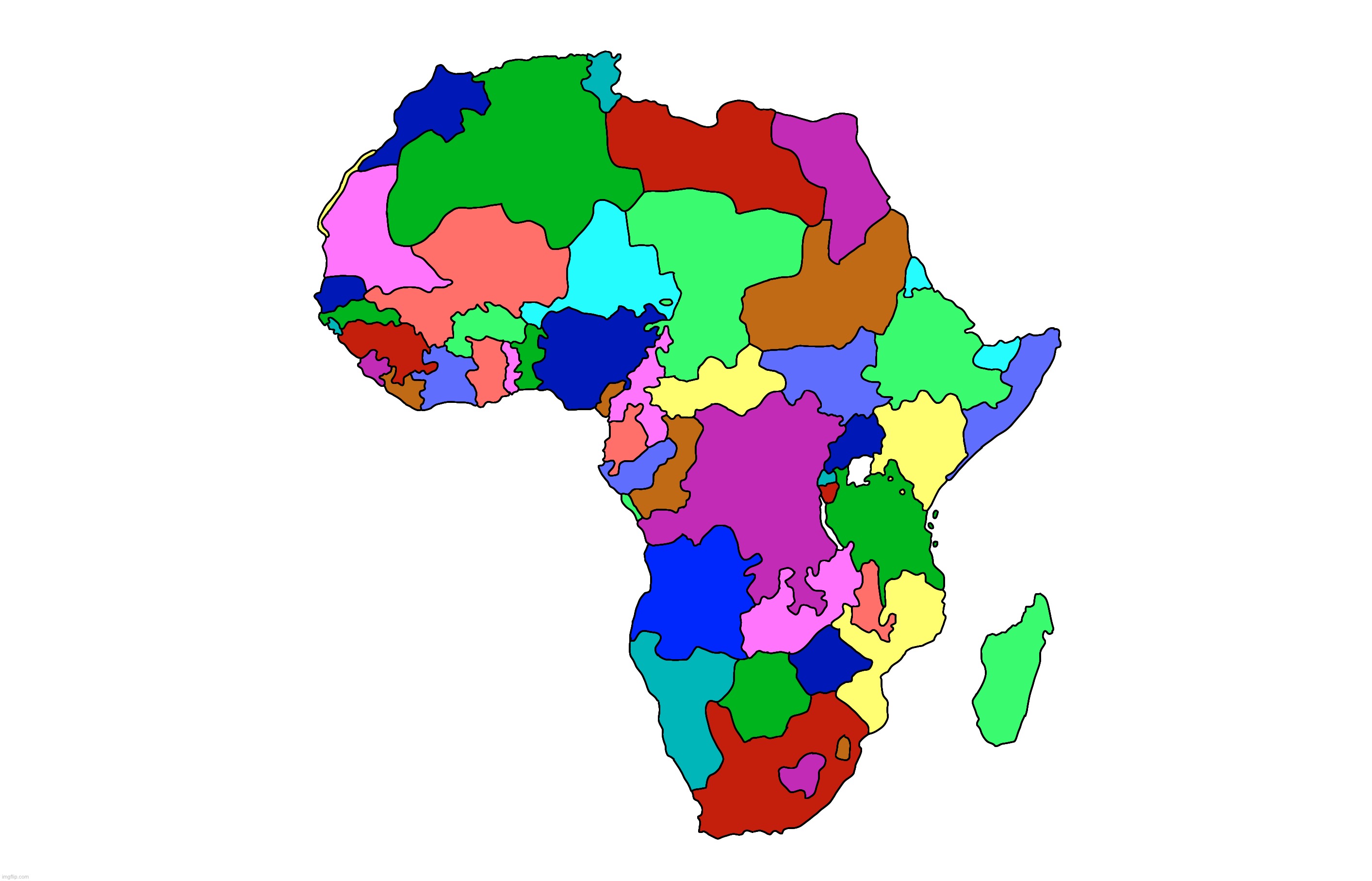 Africa but I tried to make it follow ethnic borders | made w/ Imgflip meme maker