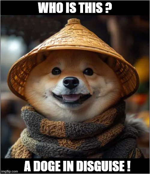 A Mysterious 'Person' ! | WHO IS THIS ? A DOGE IN DISGUISE ! | image tagged in dogs,shiba inu,disguise | made w/ Imgflip meme maker