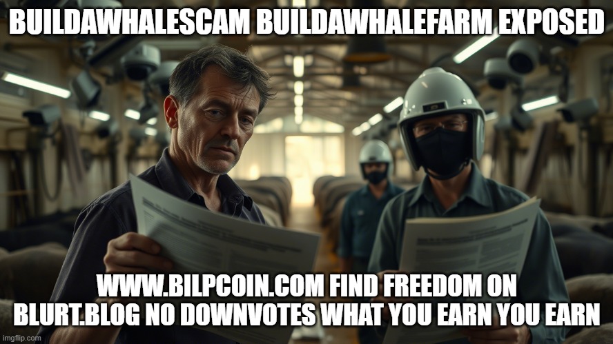 BUILDAWHALESCAM BUILDAWHALEFARM EXPOSED; WWW.BILPCOIN.COM FIND FREEDOM ON BLURT.BLOG NO DOWNVOTES WHAT YOU EARN YOU EARN | made w/ Imgflip meme maker
