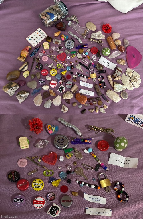 Just part of my collection (most of it is my rock collection) and trinkets | made w/ Imgflip meme maker