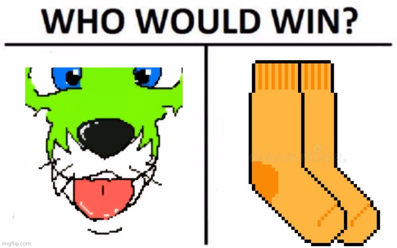 who will win furry artist vs sock | image tagged in memes,who would win | made w/ Imgflip meme maker