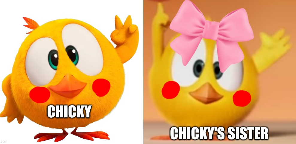 Chicky and chicky's sister Blank Meme Template