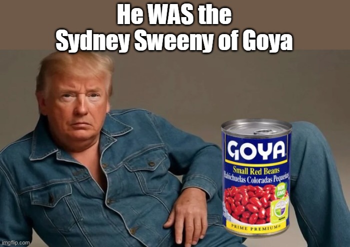 (Just for those that have more knowledge than Orange Man Bad & Kamala Gobs the Knob) | He WAS the Sydney Sweeny of Goya | image tagged in trump goya meme | made w/ Imgflip meme maker