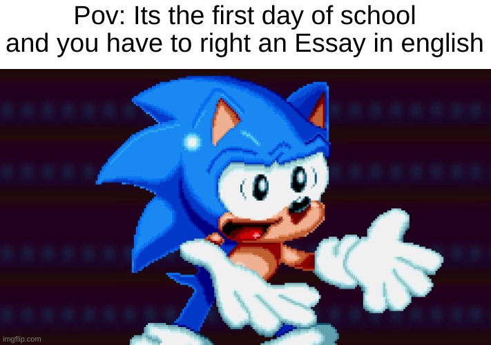 WHYYYYYYYYYYYYYYYYYYYYYYYY | Pov: Its the first day of school and you have to right an Essay in english | image tagged in first day of school,essay | made w/ Imgflip meme maker
