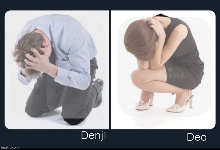 Denji and Dea shared announcement template Blank Meme Template