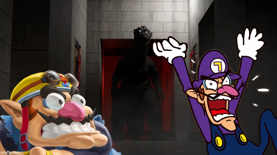 Wario and Waluigi dies to The Man in The Suit in Suitborn.mp3 | image tagged in wario dies,wario,waluigi,godzilla,the man in the suit,suitborn | made w/ Imgflip meme maker