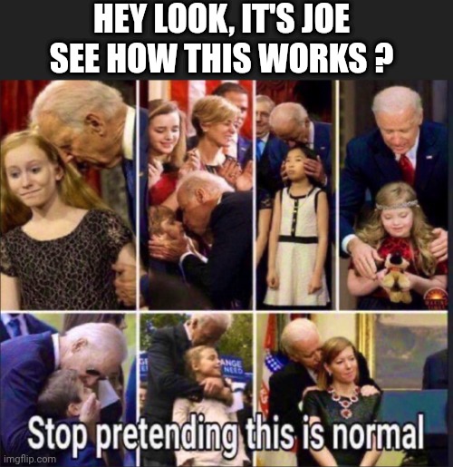 HEY LOOK, IT'S JOE
SEE HOW THIS WORKS ? | made w/ Imgflip meme maker