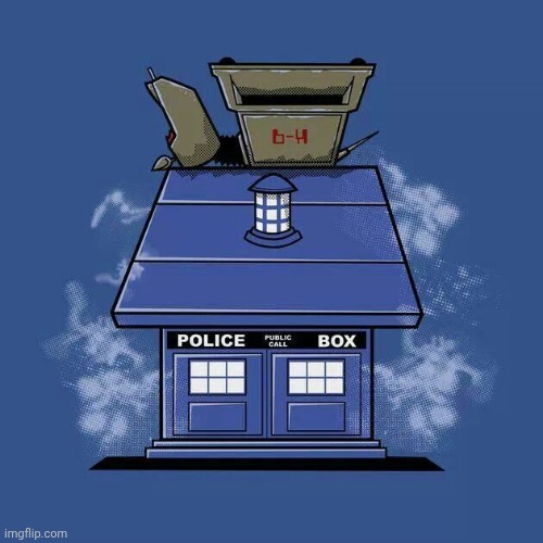 K-9 as Snoopy | image tagged in doctor who,peanuts,crossover | made w/ Imgflip meme maker