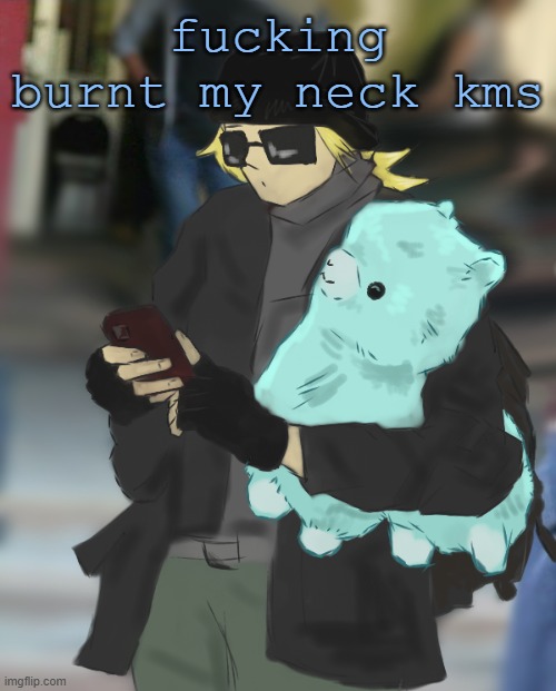 Disco llama plush | fucking burnt my neck kms | image tagged in disco llama plush | made w/ Imgflip meme maker