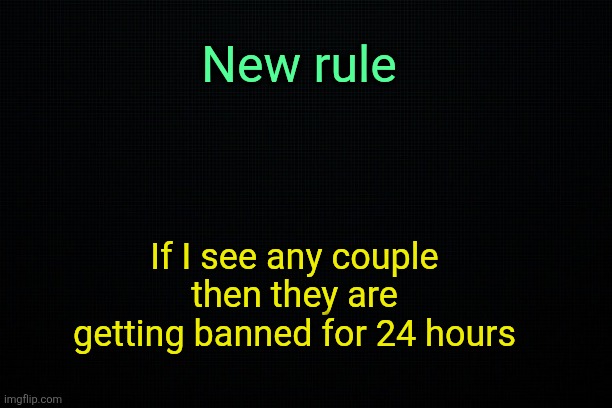 They'll get skinned alive and thrown in anti furry stream | New rule; If I see any couple then they are getting banned for 24 hours | image tagged in the black | made w/ Imgflip meme maker