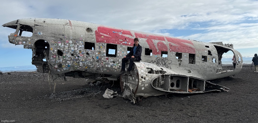 Me at my favorite plane wreck in Iceland | made w/ Imgflip meme maker