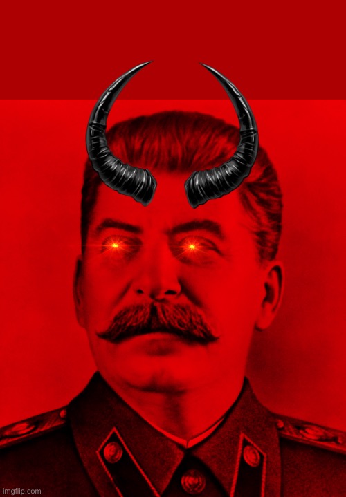 the red devil aka stalin | image tagged in communism | made w/ Imgflip meme maker
