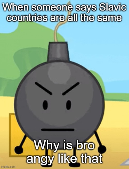 Why is bro angy like that | When someone says Slavic countries are all the same; Why is bro angy like that | image tagged in why is bro angy like that,slavic lives matter | made w/ Imgflip meme maker