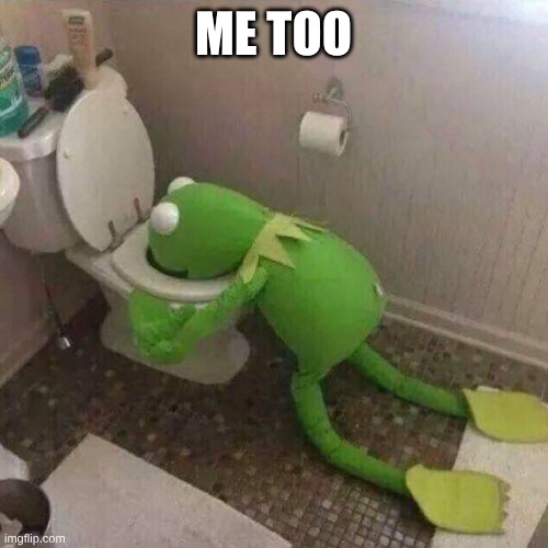 Kermit Throwing Up | ME TOO | image tagged in kermit throwing up | made w/ Imgflip meme maker