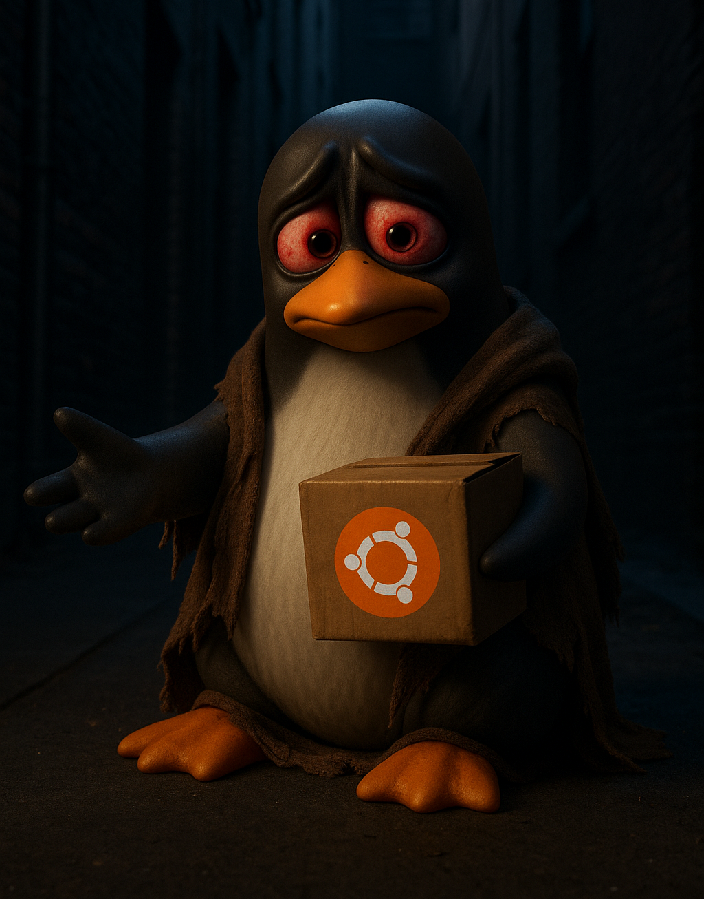 unbuntu addicted penguim dealer Blank Meme Template