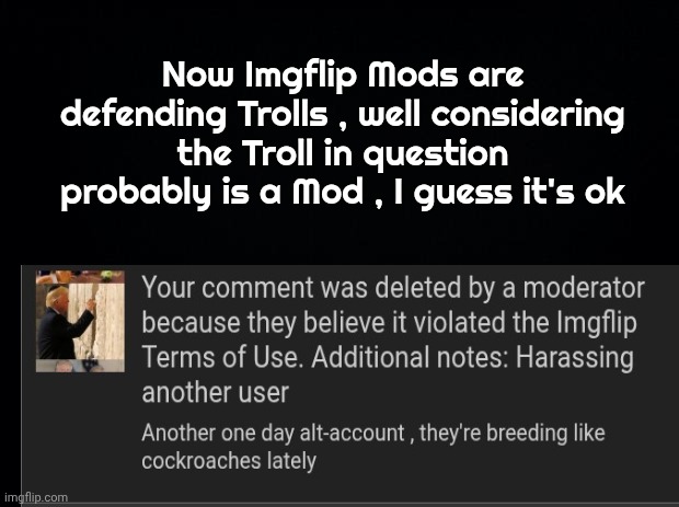 Great way to ruin a meme site | Now Imgflip Mods are defending Trolls , well considering the Troll in question probably is a Mod , I guess it's ok | image tagged in imgflip mods,you guys always act like you're better than me,biased media,certainly | made w/ Imgflip meme maker