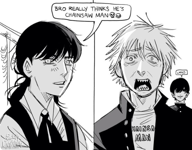 image tagged in denji,asa mitaka,chainsaw man | made w/ Imgflip meme maker